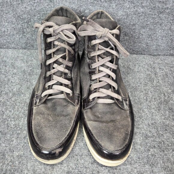Mens Bed Stu Marcus II Distressed Gray Leather Sneaker Shoes Hi Top Size 13 - Picture 5 of 16